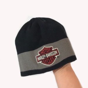 Authentic black & grey Harley Davidson beanie